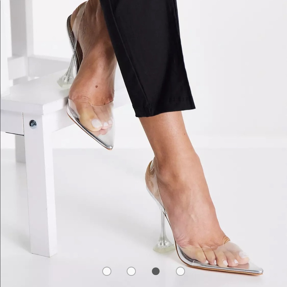 Public Desire x Kenza slingback heels in clear